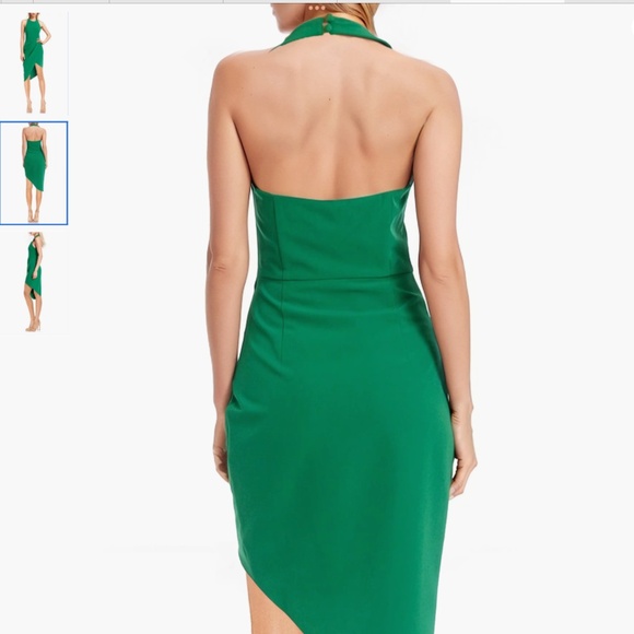 Jewel Badgley Mischka Draped Halter Neck Asymmetric Cocktail Dress, size 8 - Picture 2 of 16